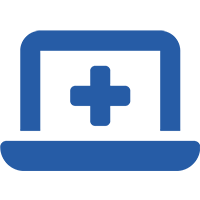 icon of laptop with medical screen